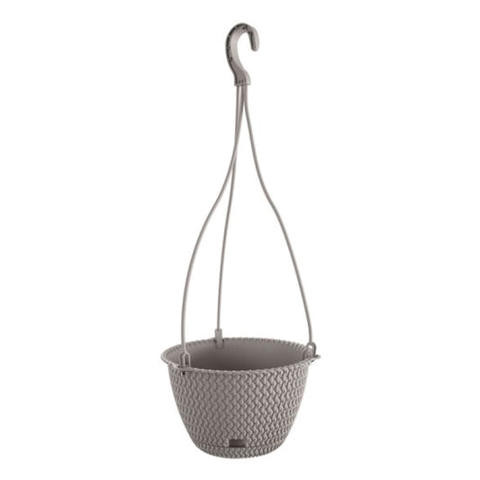Maceta Redonda Colgante 4,8l Prosperplast Splofy Round W De Plastico En Color Gris, Ø27 X 16,6 Cm_0