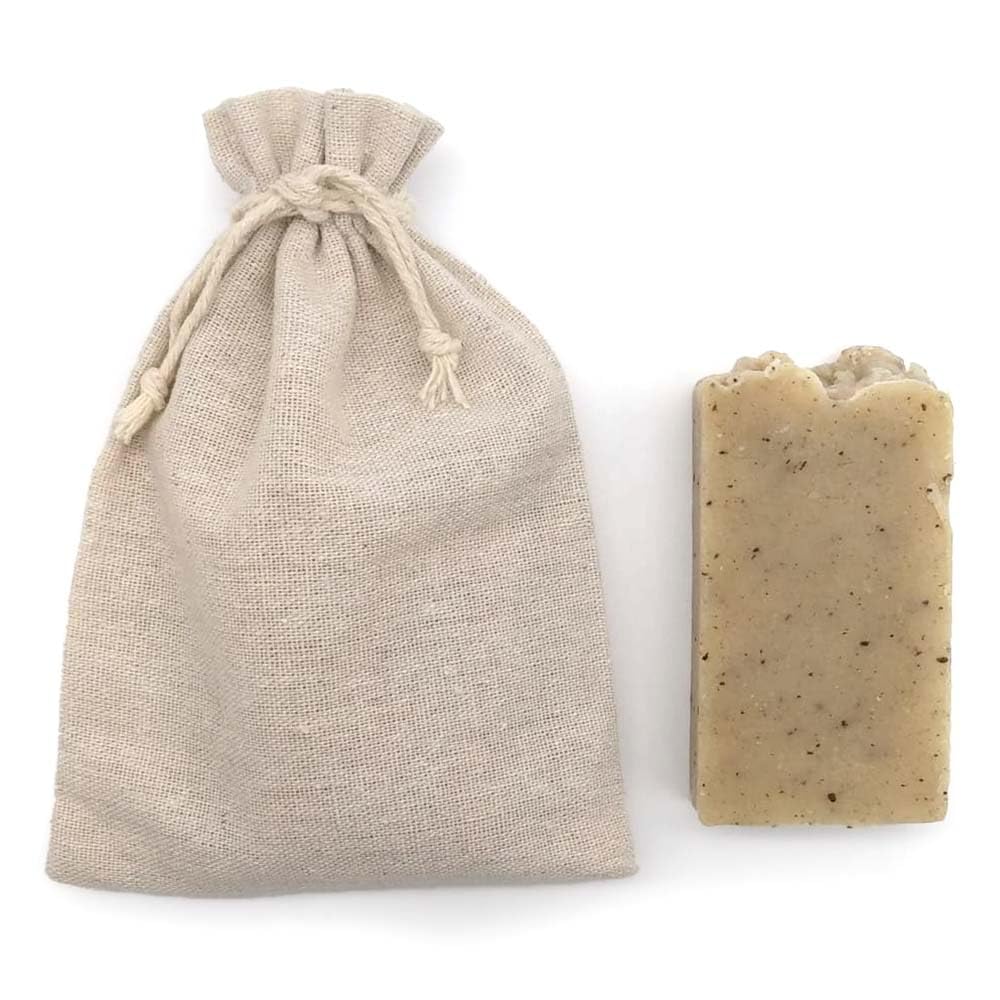Jabón Natural Avena Y Coco 90g En Bolsa Regalo De Yute - Piel Mixta - Exfolia Pieles Sensibles - Cara, Manos Y Cuerpo_3