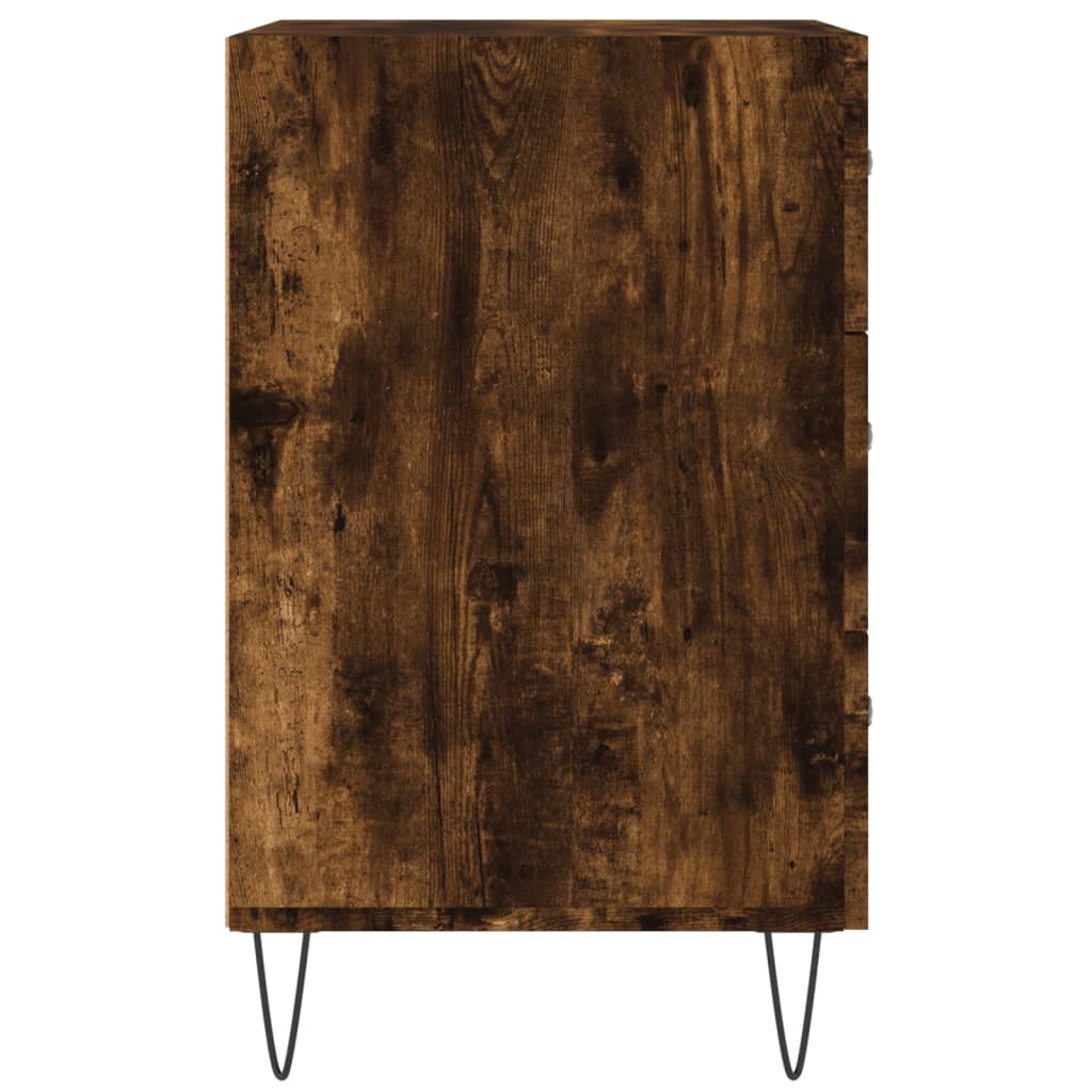Mesita De Noche Madera De Ingeniería Roble Ahumado 40x40x66 Cm_4