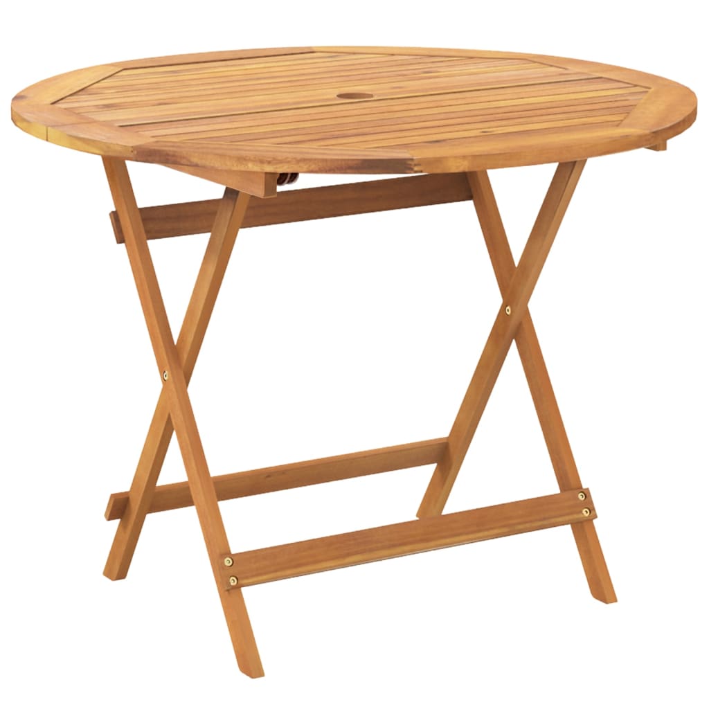 Set De Comedor De Jardín 5 Pzas Tela Madera Maciza Beige / Vetonek_1