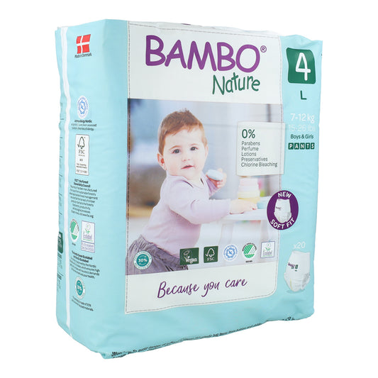 Fralda Calça T4 (7-12Kg) Bambo Nature 20 unidades