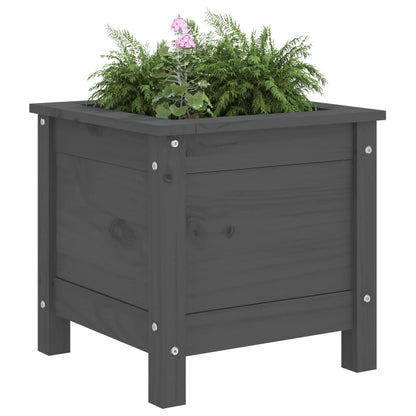 Jardinera Madera Maciza De Pino Gris 40x40x39 Cm_2