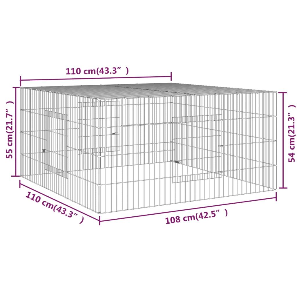 Vidaxl Jaula Para Conejos Hierro Galvanizado 110x110x55 Cm_2
