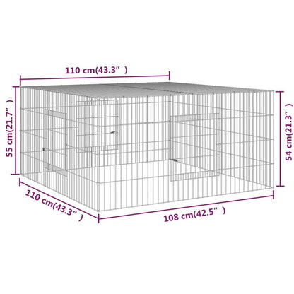 Vidaxl Jaula Para Conejos Hierro Galvanizado 110x110x55 Cm_2