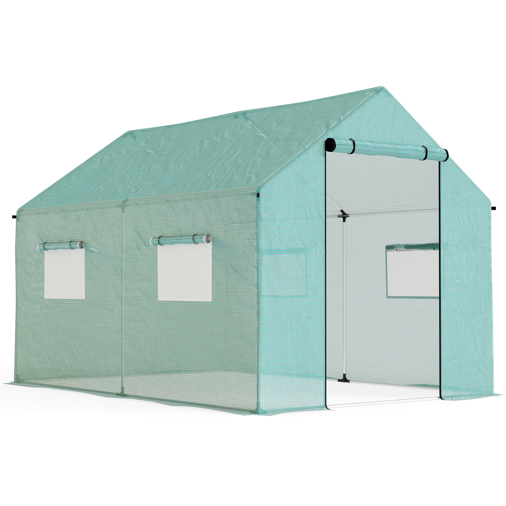 Outsunny Invernadero De Exterior 2x3x2 M Con 4 Ventanas De Malla Verde_0
