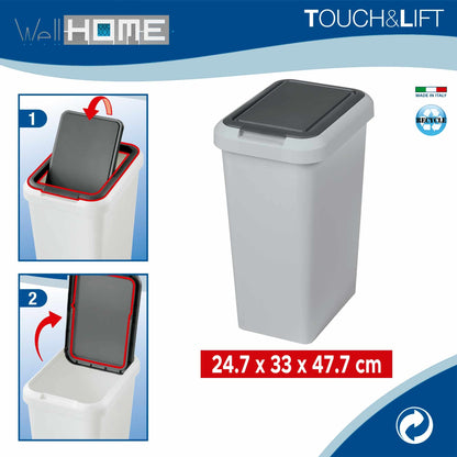 Set 2 Cubos touch & Lift De 25l Gris_2