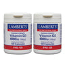 Embalagem 2x Vitamina D3 4000UI (100 µg) Lamberts, 120 cápsulas