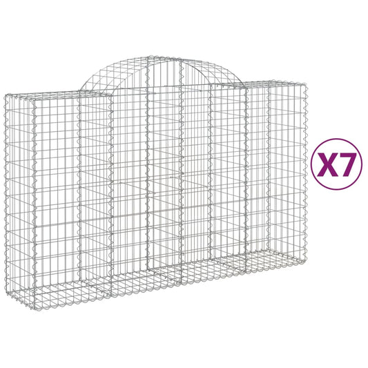 Cestas De Gaviones 7 Uds Forma De Arco Hierro 200x50x120/140 Cm_0