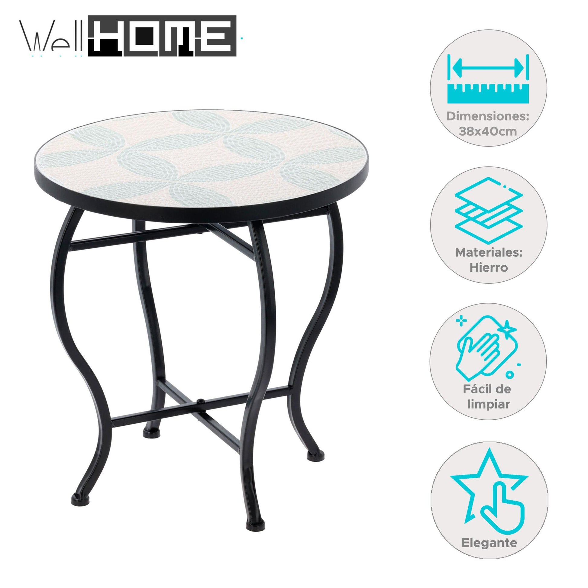 Well Home Mesa Bistro De Diseño Mosaico Ø38x40cm_1