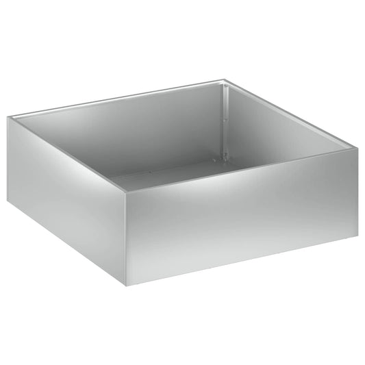 Macetero De Jardín Plateado 40 X 40 X 20 Cm Acero Galvanizado_0