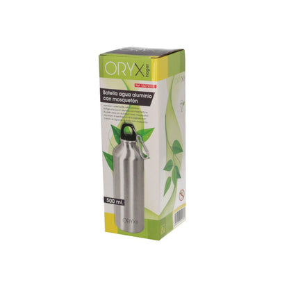 Botella De Agua Aluminio Con Mosqueton, Cierre Hermetico 500 Ml._2