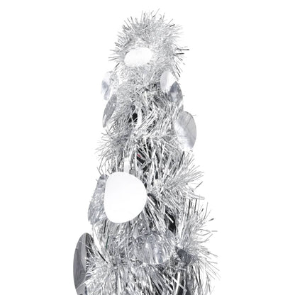 Vidaxl Árbol De Navidad Artificial Emergente Pet Plateado 180 Cm_1