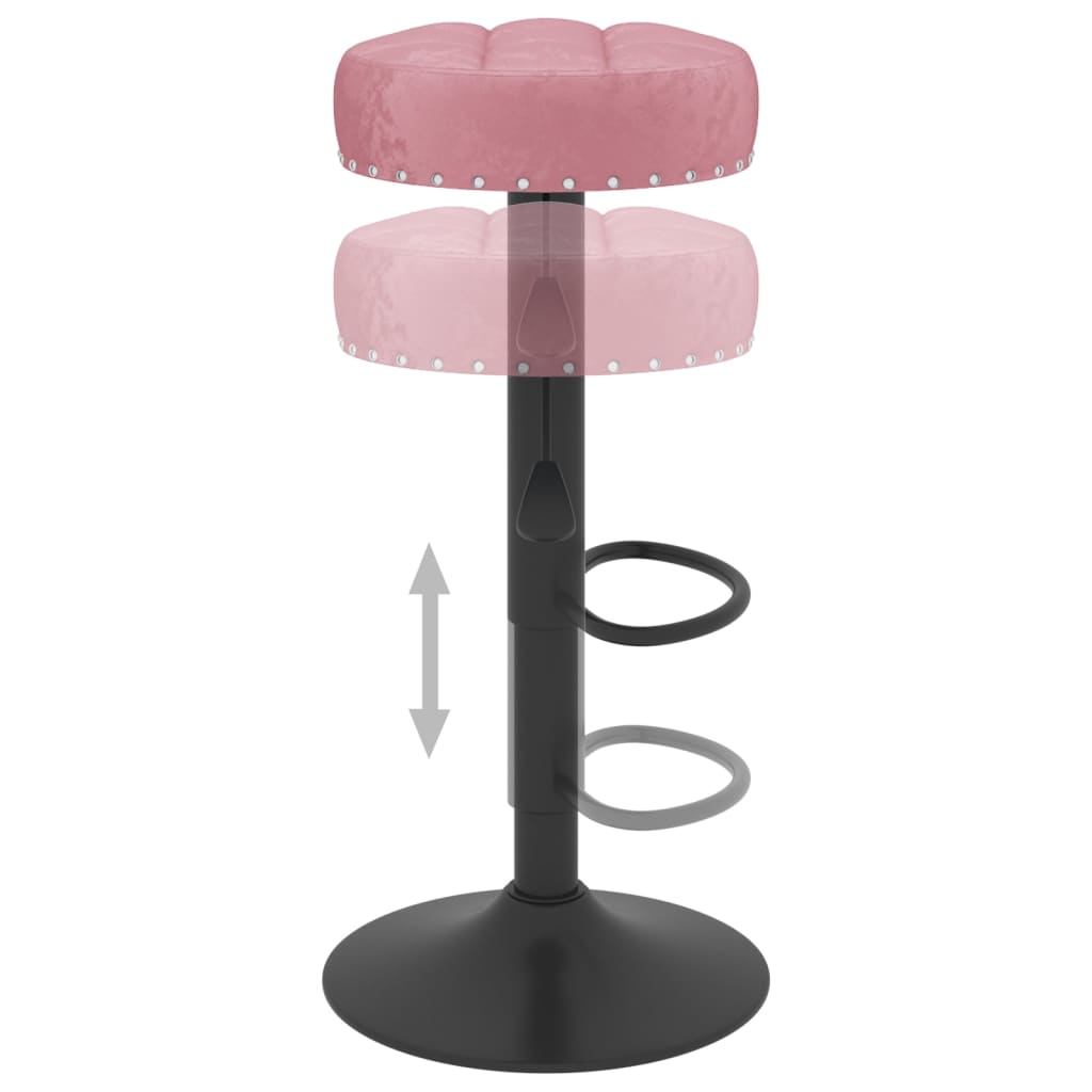 Taburetes De Cocina 2 Unidades Terciopelo Rosa_5