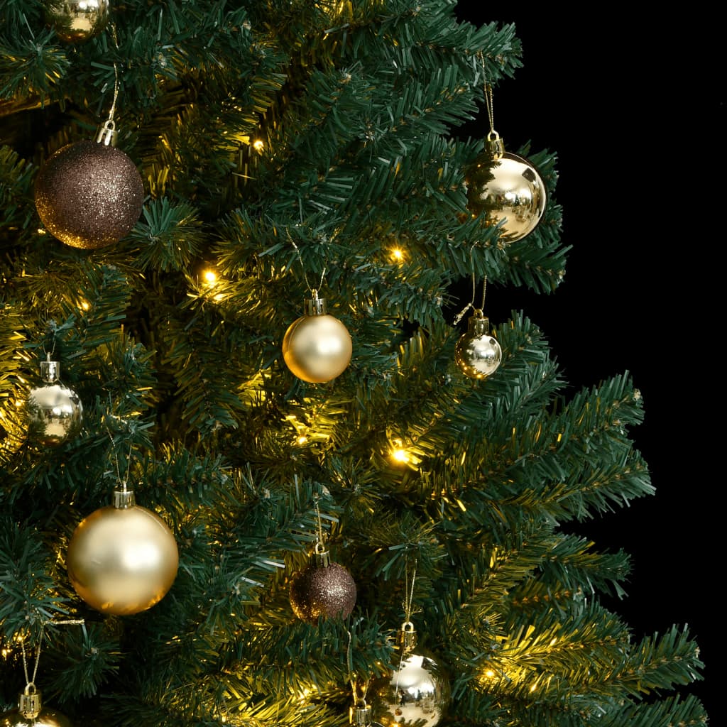 Vidaxl Árbol De Navidad Artificial Con Bisagras 300 Led Y Bolas 180 Cm_1