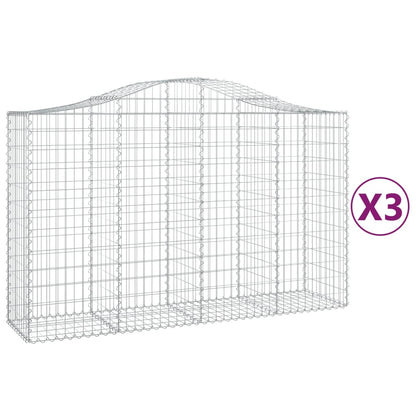 Cestas De Gaviones 3 Uds Forma De Arco Hierro 200x50x120/140 Cm_0