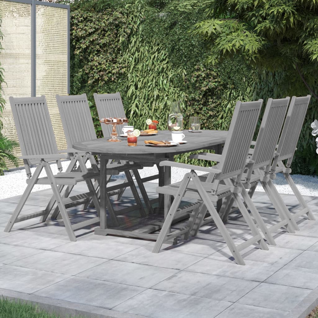 Juego De Comedor Para Jardín 7 Piezas Madera Maciza Acacia / Vetonek_4
