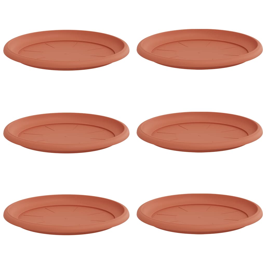 Bandeja Redonda Para Flores 6 Uds. Rojo Ladrillo Ø 27 X 2,5 Cm_0