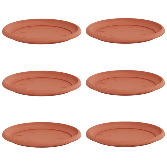 Bandeja Redonda Para Flores 6 Uds. Rojo Ladrillo Ø 27 X 2,5 Cm_0