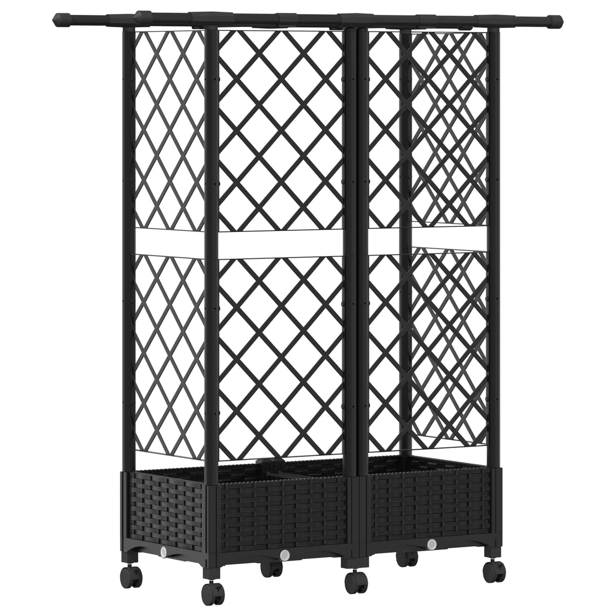 Cama Elevada Con Trellis Y Techo Negro 124 X 40 X 127 Cm Pp_4