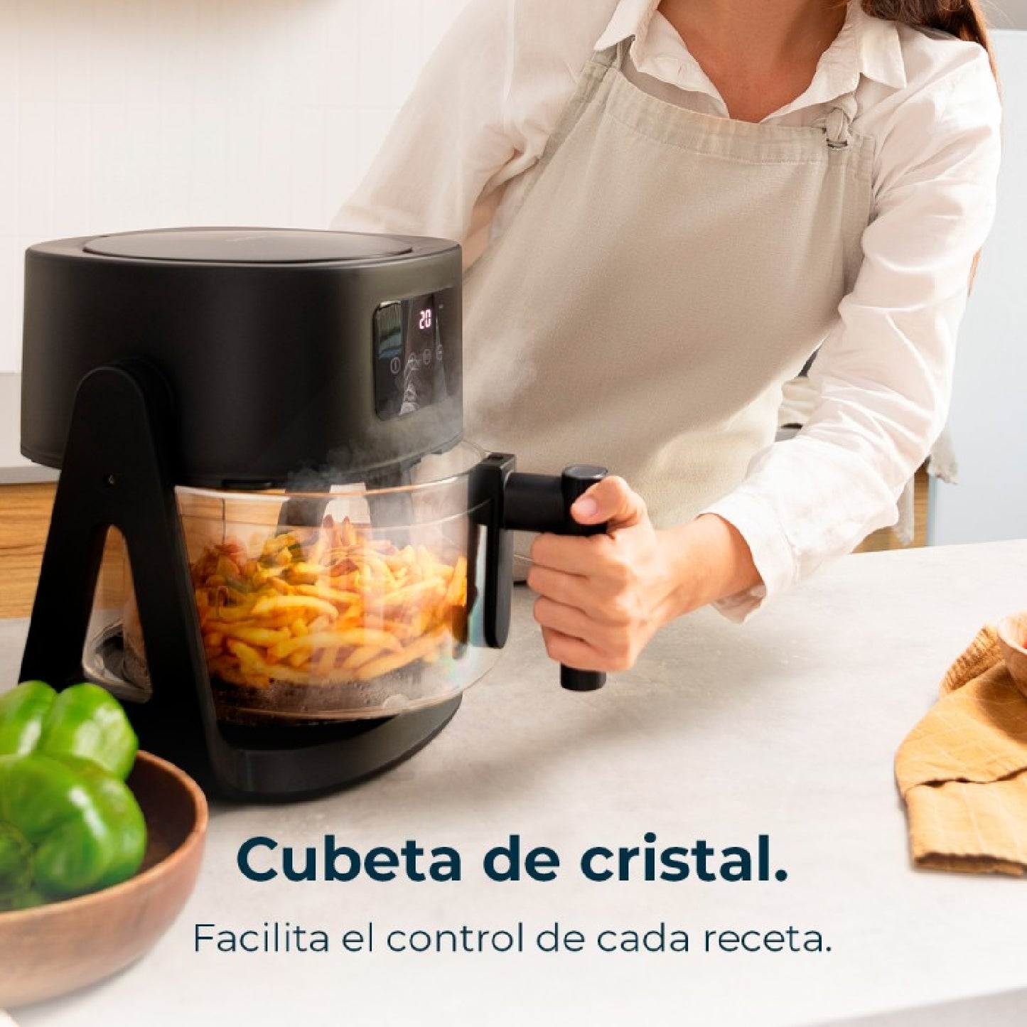 Freidora De Aire Sin Aceite De 4,5 L Air Fryer Cecofry Flip&grill 4500. 1500 W, 3 En 1: Freidora, Grill Y Olla, 6 Menús, Cubeta De Cristal, Temperat_4