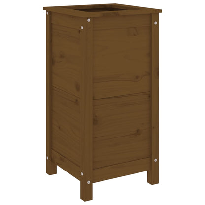 Jardinera Madera Maciza De Pino Marrón Miel 40x40x78 Cm_0