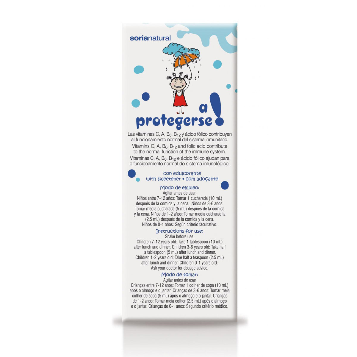 Embalagem de 3 xaropes infantis Soria Natural "Proteja-se", 150 ml