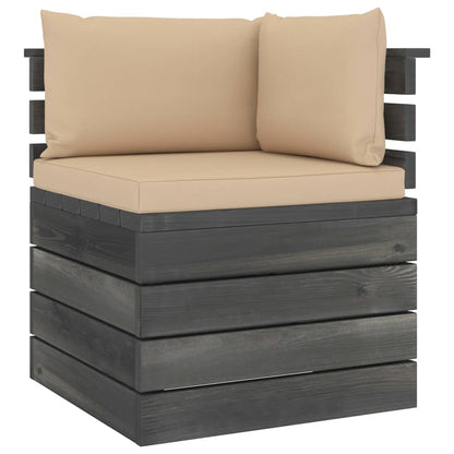 Muebles De Jardín De Palets 6 Piezas Cojines Madera Maciza Pino / Vetonek_2