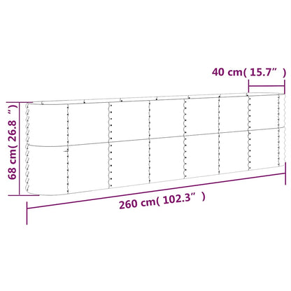 Jardinera Arriate Acero Galvanizado Antracita 260x40x68 Cm_5