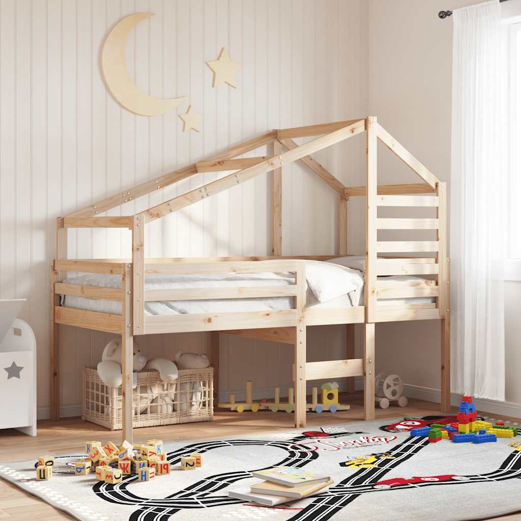 Techo De Cama Infantil Madera Maciza Pino 188x82x113 Cm_1