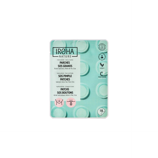 Iroha Nature SOS Pimple Patches com ácido salicílico, melaleuca e centelha asiática