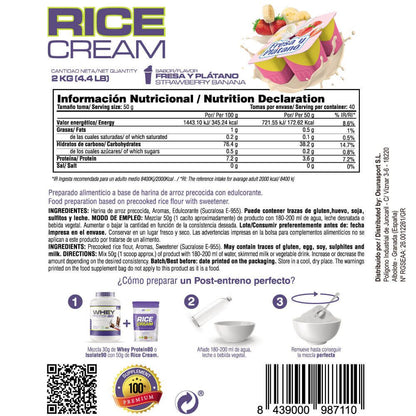 Rice Cream (crema De Arroz Pregelatinizada) - 2kg - Fresa Banana - Fuente De Carbohidratos De Buena - Masmusculo Supplem_5