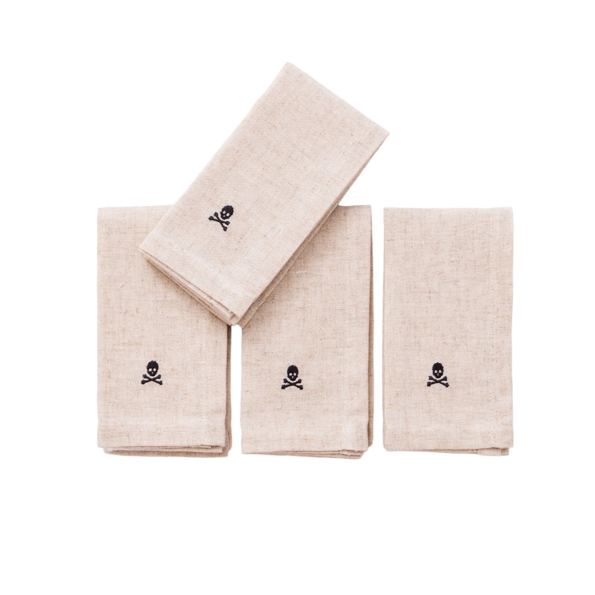 Set 4 Servilletas 40x40cm Lino Y Poliester 230gsm Con Logo Bordado Scalpers Home_0
