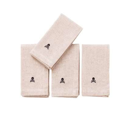 Set 4 Servilletas 40x40cm Lino Y Poliester 230gsm Con Logo Bordado Scalpers Home_0