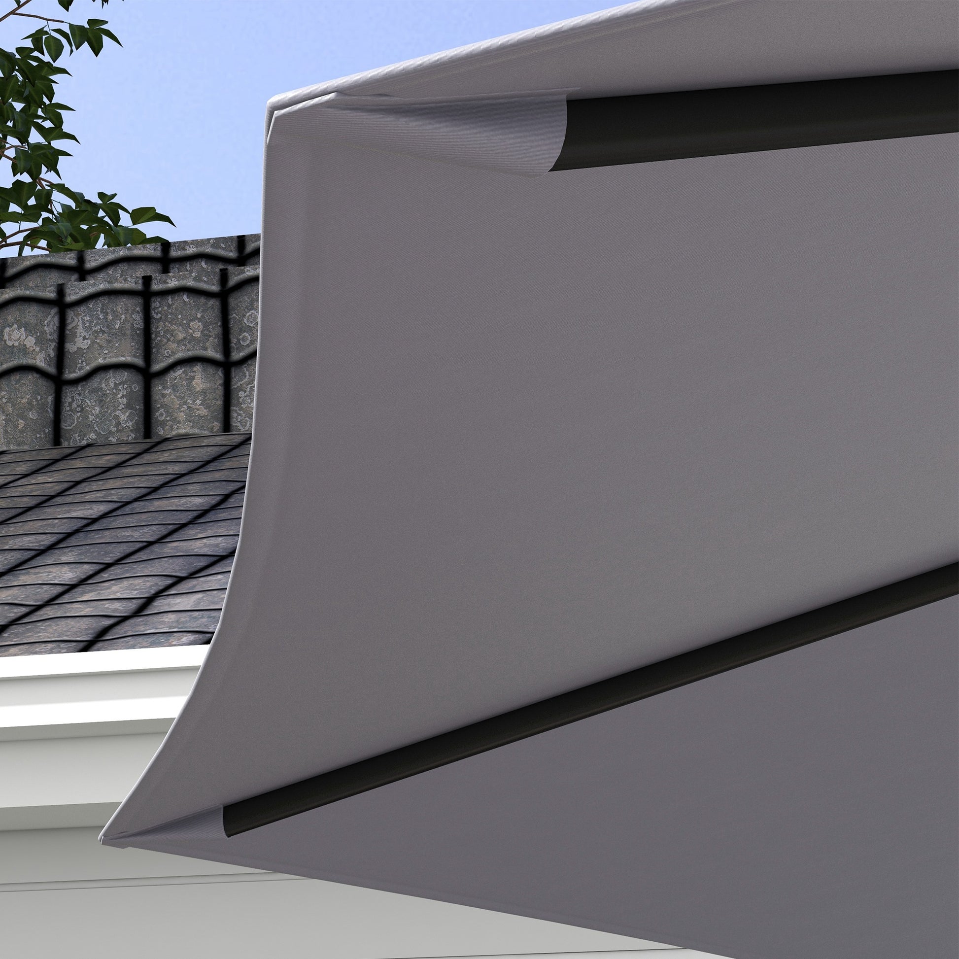 Outsunny Toldo De Recambio De Sombrilla De 3 M Con Ventilación Superior Gris_3