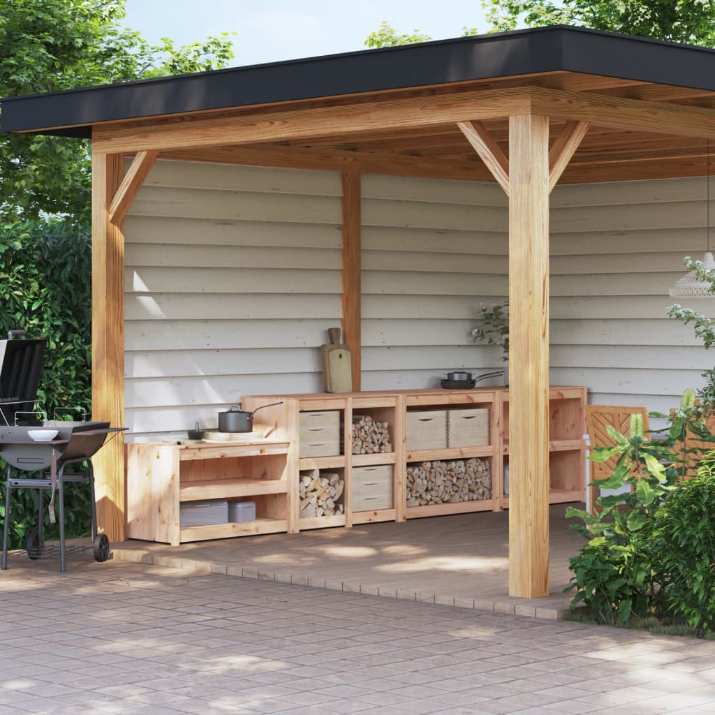 Muebles De Cocina De Exterior 4 Piezas Madera Maciza De Pino_0