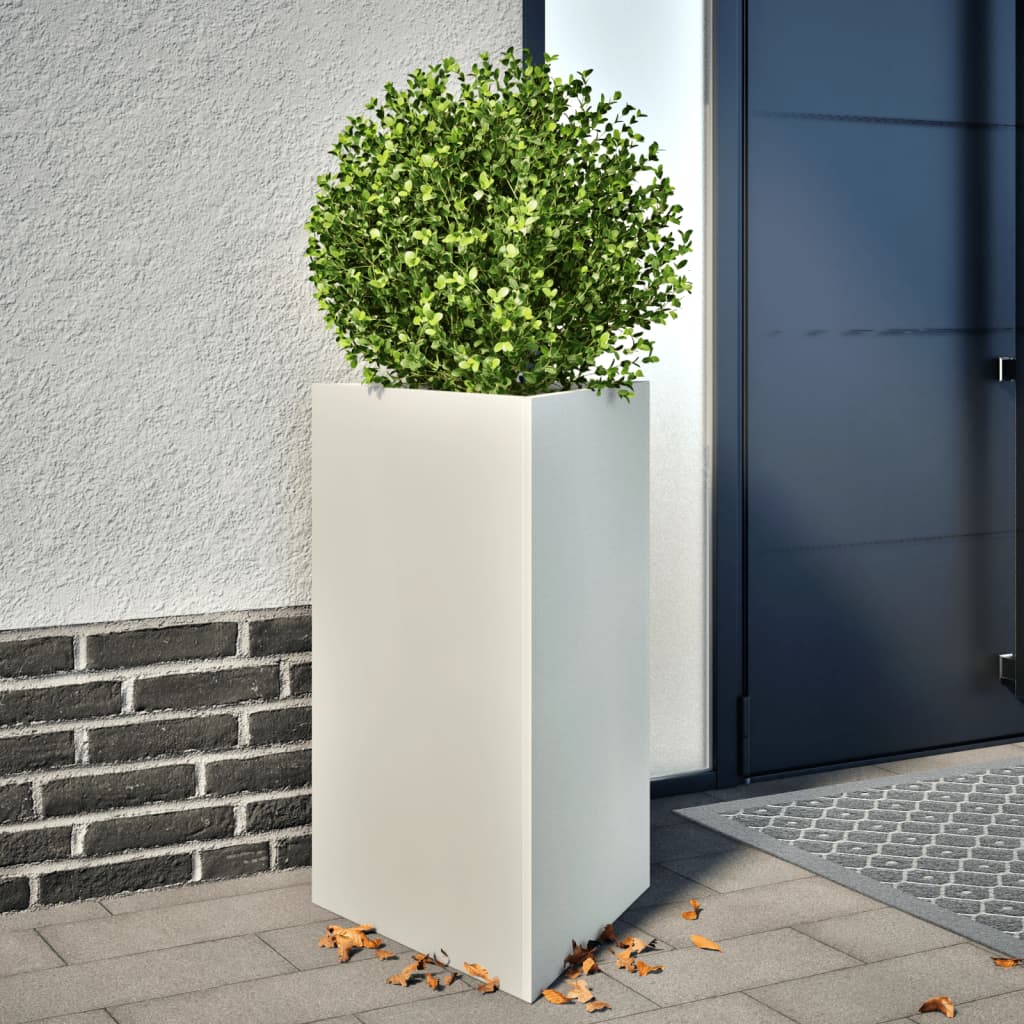 Jardinera Triangular Acero Blanco 50x43x75 Cm_1