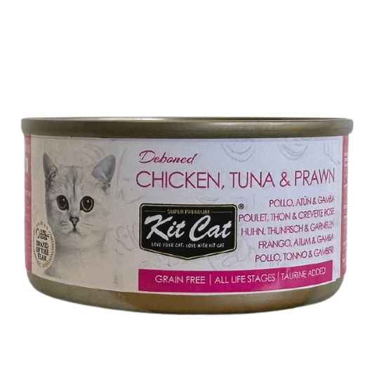 Kit Cat Can Toppers - Frango, Atum e Camarão 80g Ração húmida para gatos