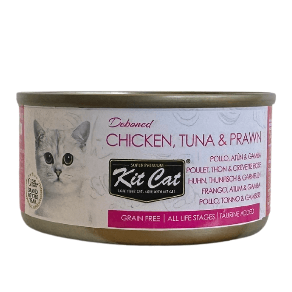 Kit Cat Can Toppers - Frango, Atum e Camarão 80g Ração húmida para gatos