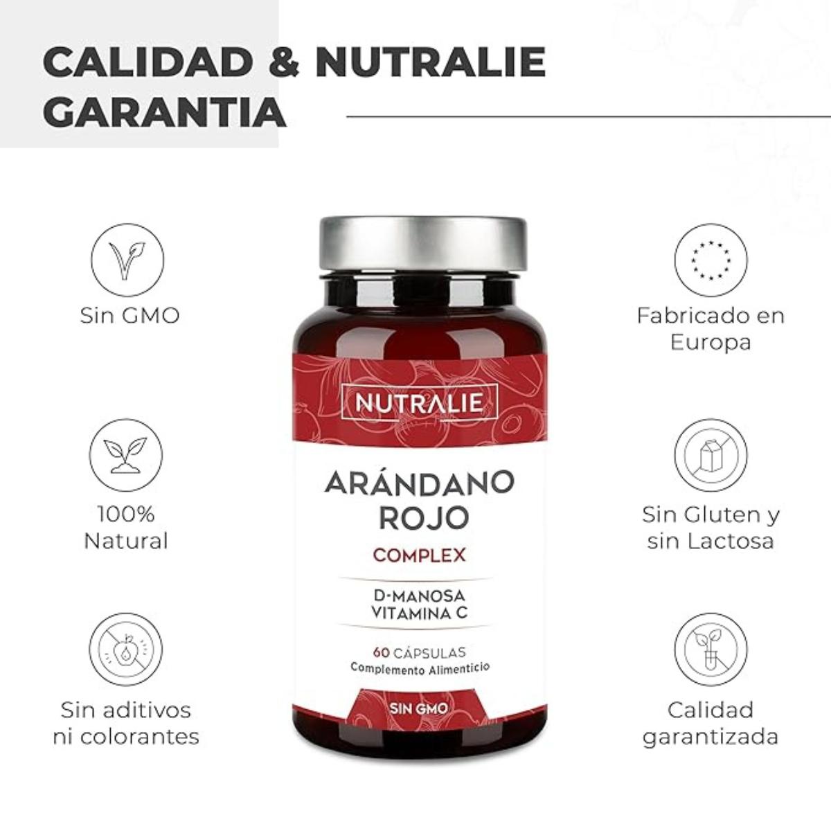 Pack 2x Nutralie Arándano Rojo Americano + Vitamina C y D-Manosa 60 Cápsulas
