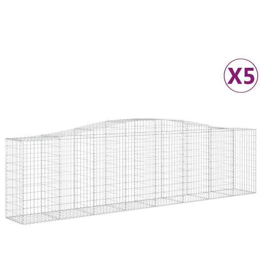 Cestas De Gaviones 5 Uds Forma De Arco Hierro 400x50x100/120 Cm_0