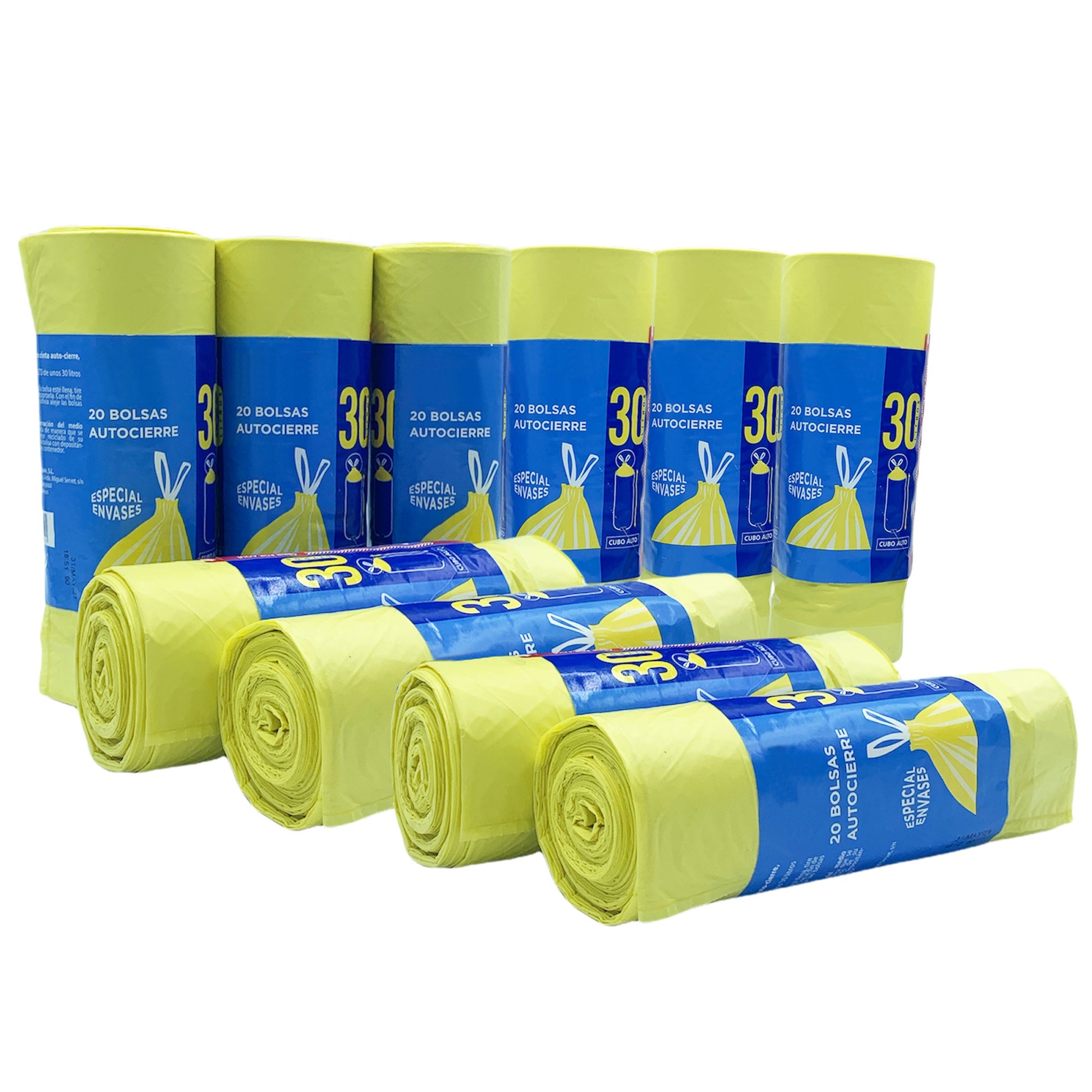 200 Bolsas De Basura Con Autocierre 30l Capacidad Cada Una, Especiales Cubos Altos