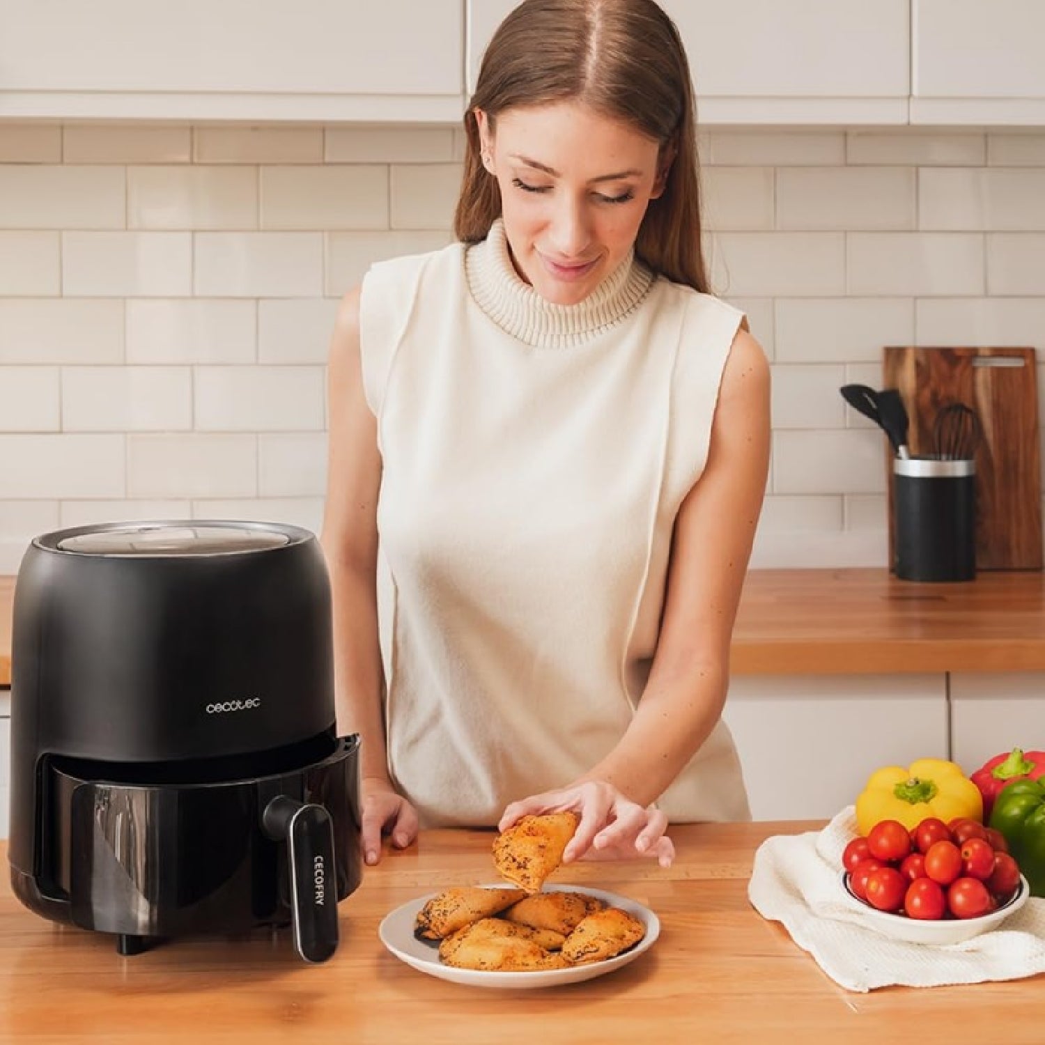 Freidora De Aire Sin Aceite De 3 L Cecofry Fantastik 3000 Air Fryer 1000 W, Digital, Tecnología Perfectcook, Diseño Moderno Y Compacto, 9 Modos, 80-_3