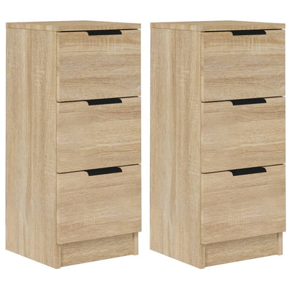 Aparadores 2 Uds Madera Contrachapada Roble Sonoma 30x30x70 Cm / Vetonek_1