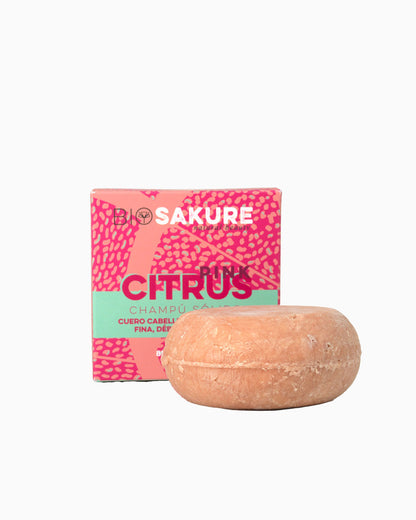 Pink Citrus - Champú Sólido Para Cuero Cabelludo Normal, Pelo Fino 85 G Bio Sakure_3