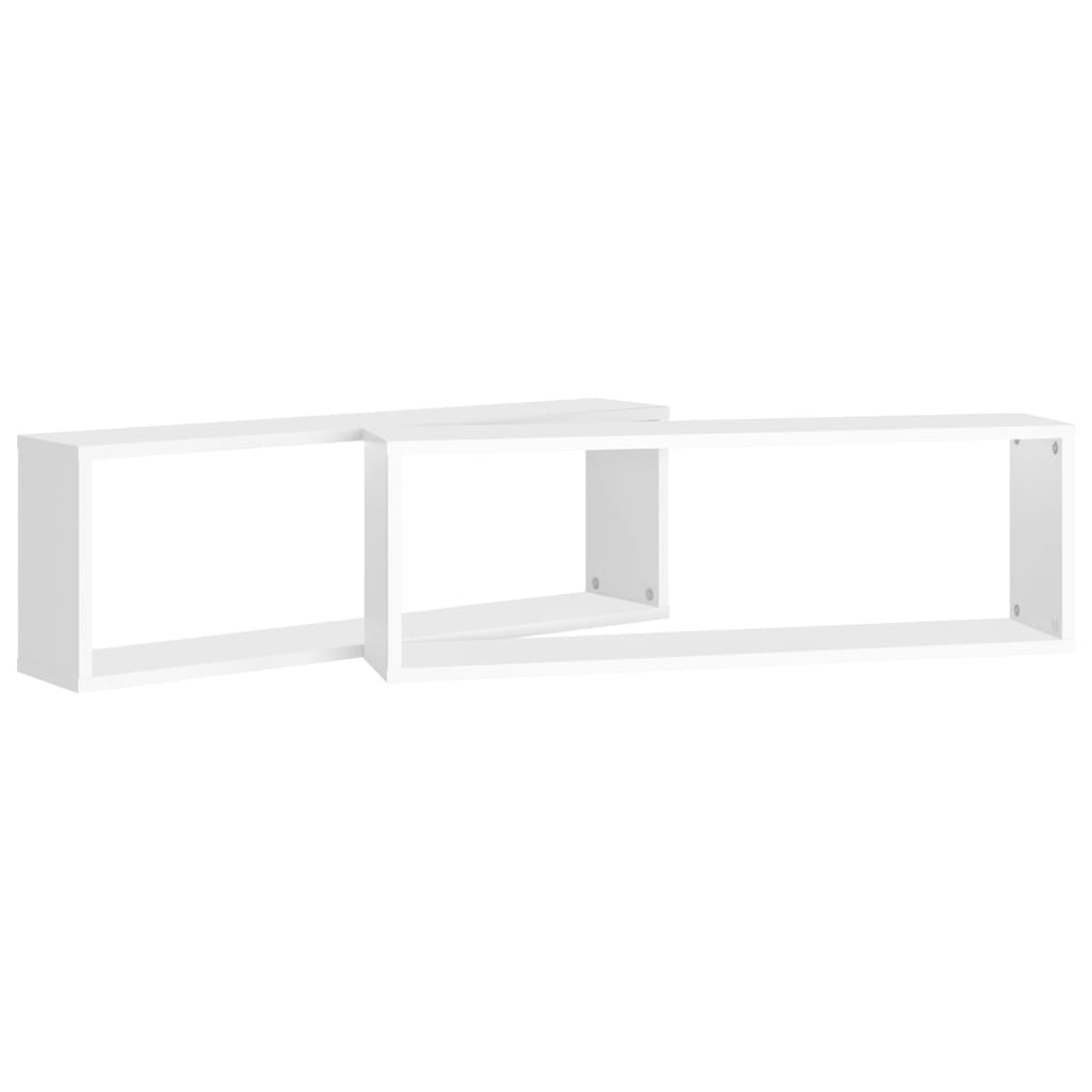 Estantes Cubo De Pared 2 Uds Contrachapado Blanco 80x15x26,5 Cm / Vetonek_5