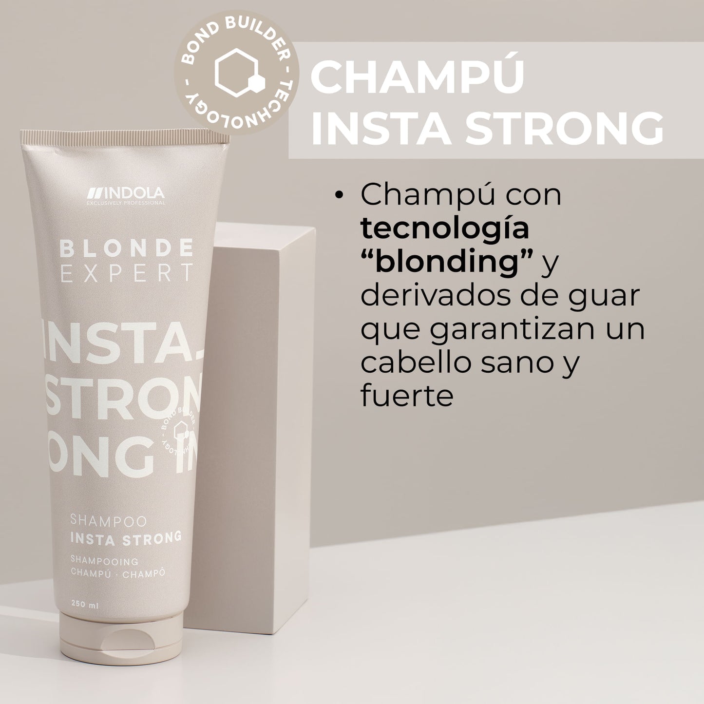 Indola Instastrong Champú Fortalecedor Profesional Para Rubios Dañados 250ml_1