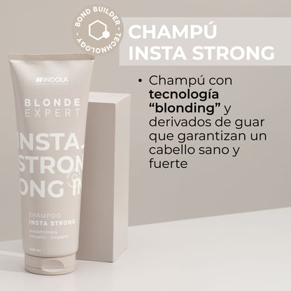 Indola Instastrong Champú Fortalecedor Profesional Para Rubios Dañados 250ml_1