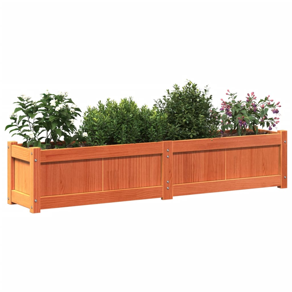 Jardineras De Exterior 2 Uds Madera Maciza De Pino Marrón Cera_3
