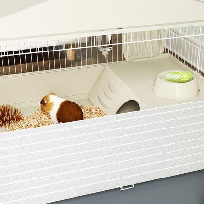 Pawhut Jaula Para Animales Pequeños Con Corral Desmontable 108x71x57 Cm Beige_4