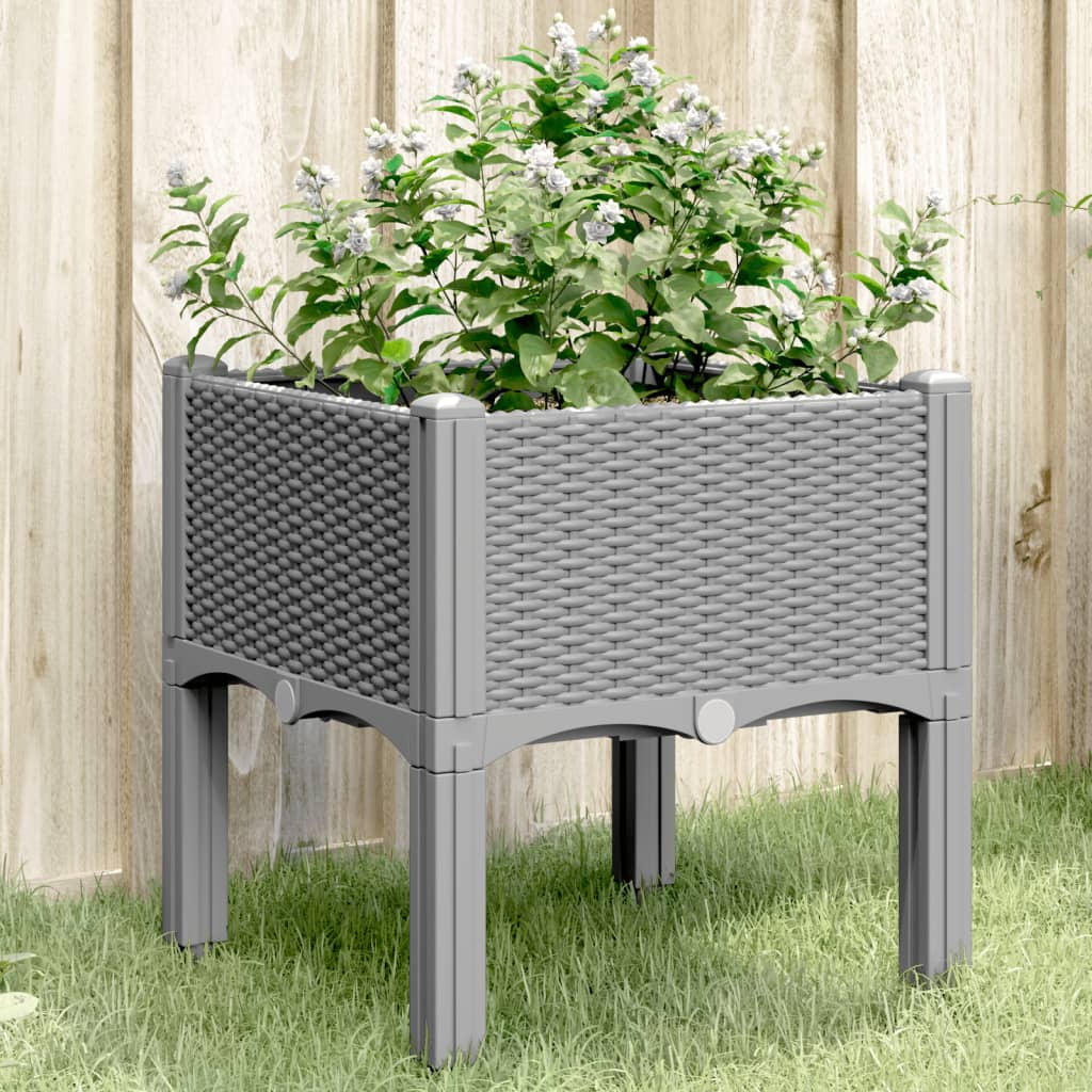 Jardinera Con Patas Pp Gris Claro 40x40x42 Cm_1